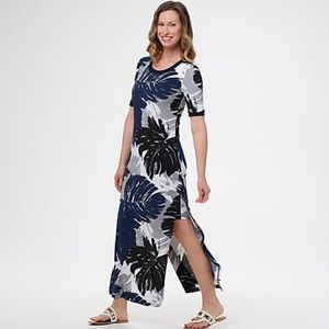 GILI 💙 Palm Leaf Print Maxi Dress, Size L